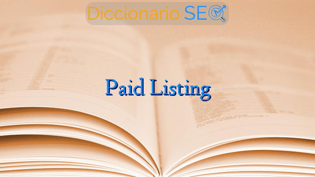 Paid Listing